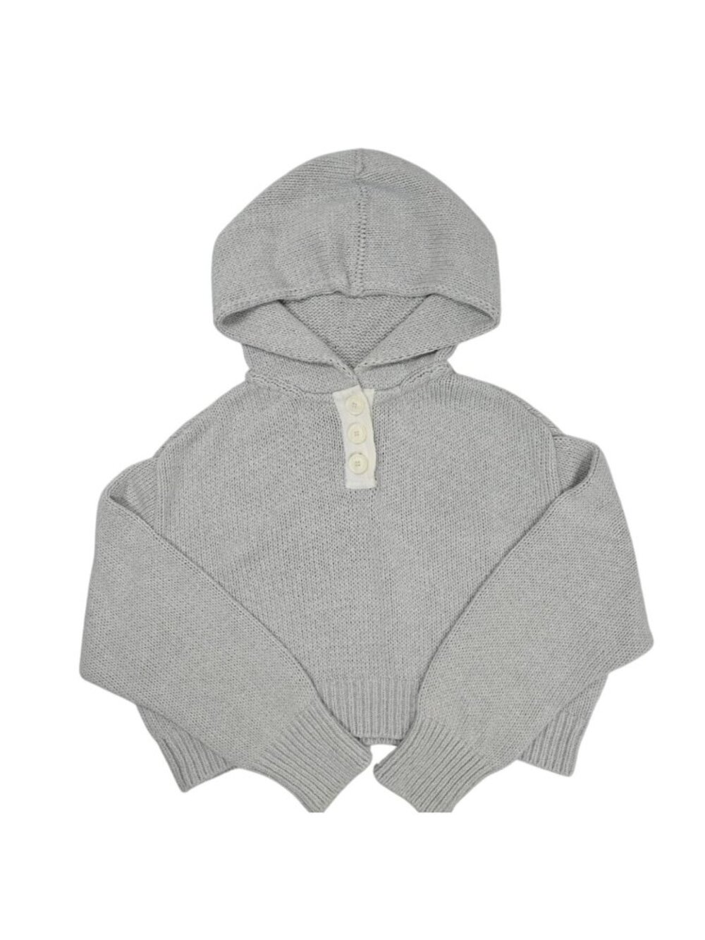 ADEAM x Carolyn Murphy Sora Cropped Hoodie Sweater in Grey